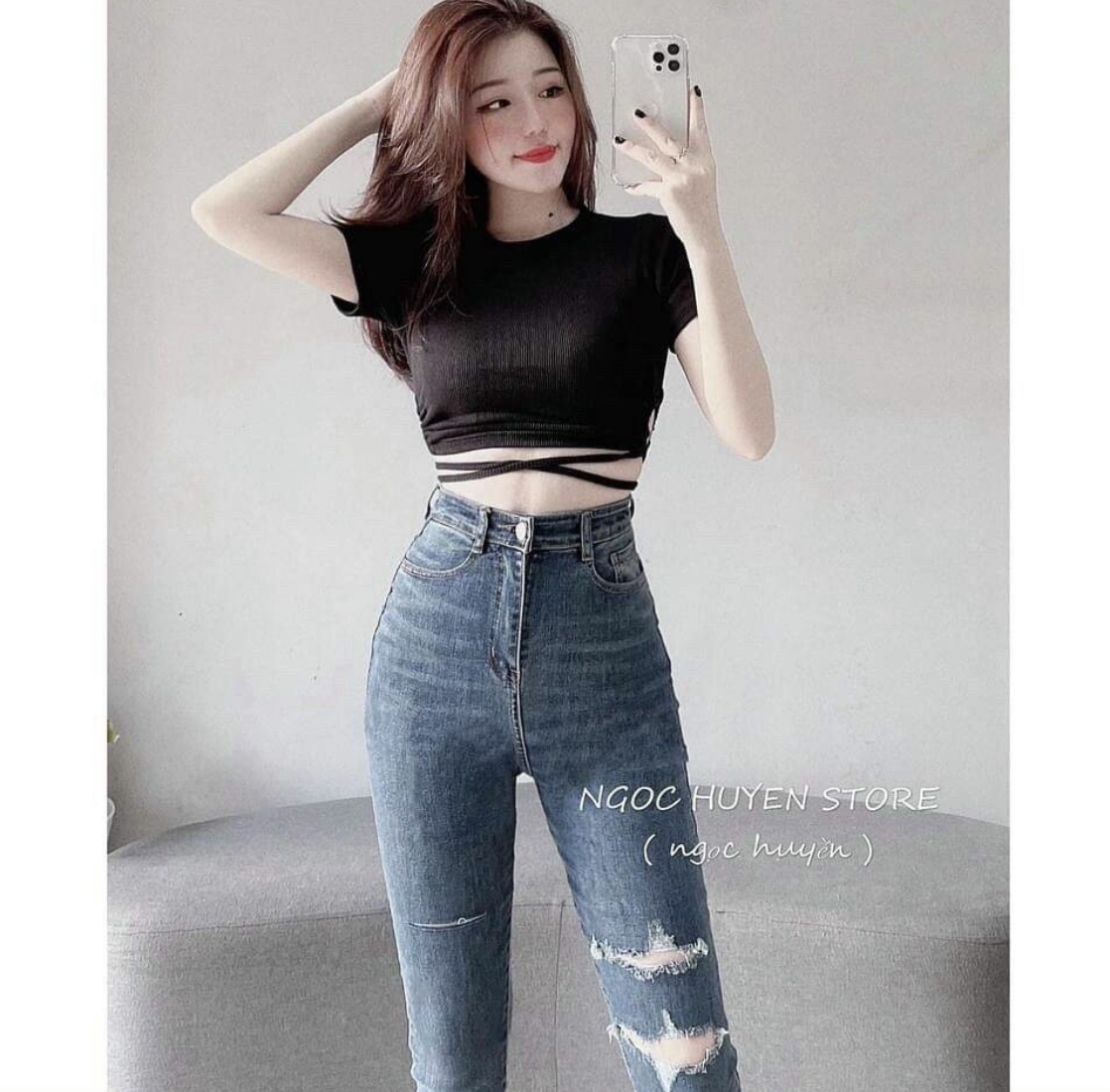 ÁO CROPTOP DÂY QUẤN EO SEXY