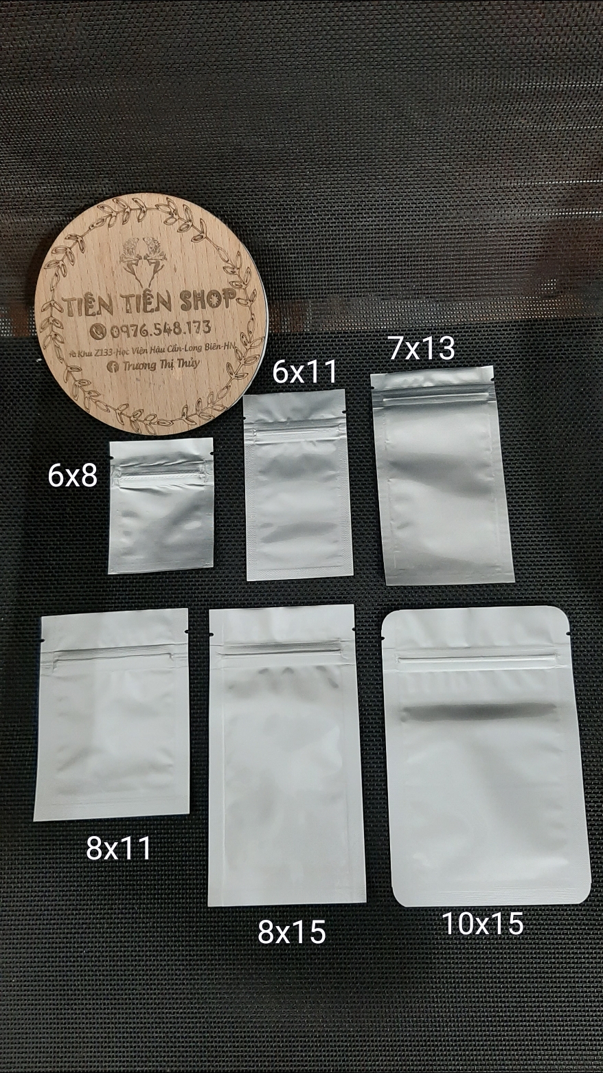 10c Túi zip bé 2 mặt nhôm bạc chọn size