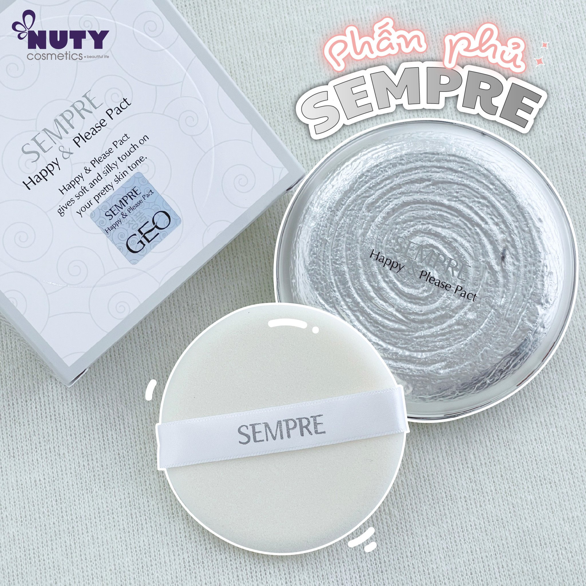 Phấn Phủ Dạng Nén Geo Lamy Sempre Happy & Please Pact (22g)