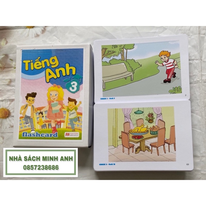 Flashcard TIẾNG ANH BGD 1-2-3-4-5 (kích thước A5, in 2 mặt, ép plastics)