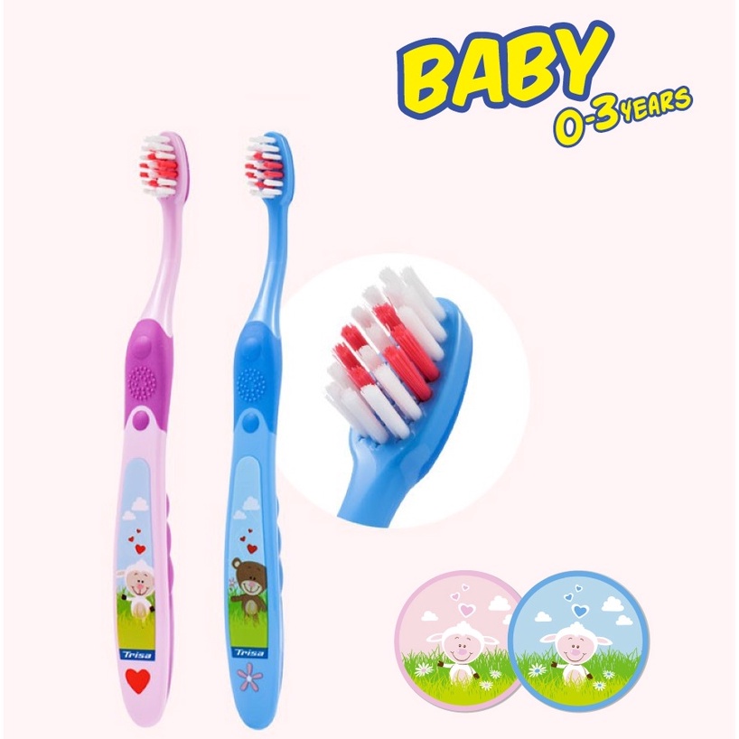 Bàn chải đánh răng em bé TRISA (0-3 Tuổi) |(3-6 Tuổi )|(Trên 6 Tuổi)/ Bàn chảy đánh răng cho bé