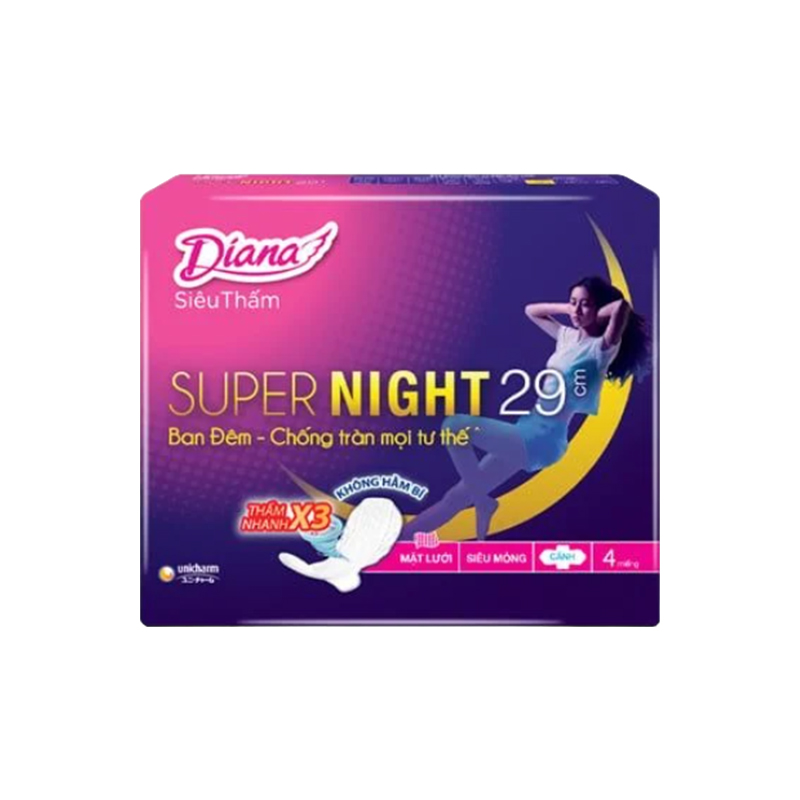 Băng vệ sinh diana siêu thấm supernight 29cm - 4 miếng