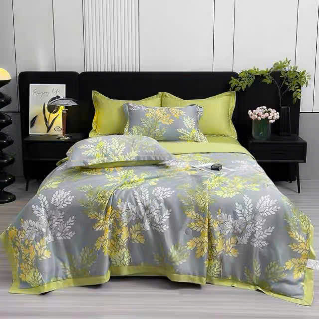 Bộ Set Đủ Bộ Chăn ga LỤA THÁI CHĂN HÈ, Phi Lụa, Cotton Lụa Hàng Nhập Khẩu 4 Món Siêu Đẹp Mát Lạnh - KiMi Decor
