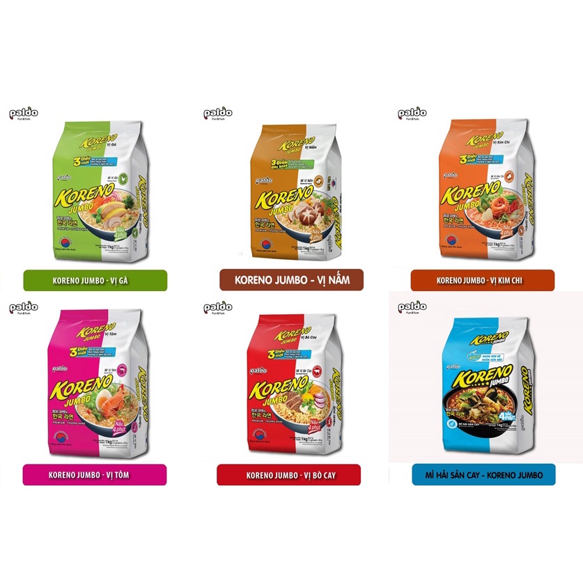 Mì Koreno Jumbo Hàn Quốc 1kg đủ vị