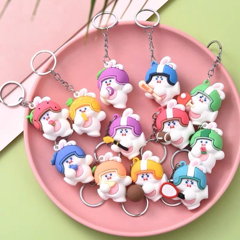Móc Khoá đội mũ Phụ Kiện Trang Trí Cute