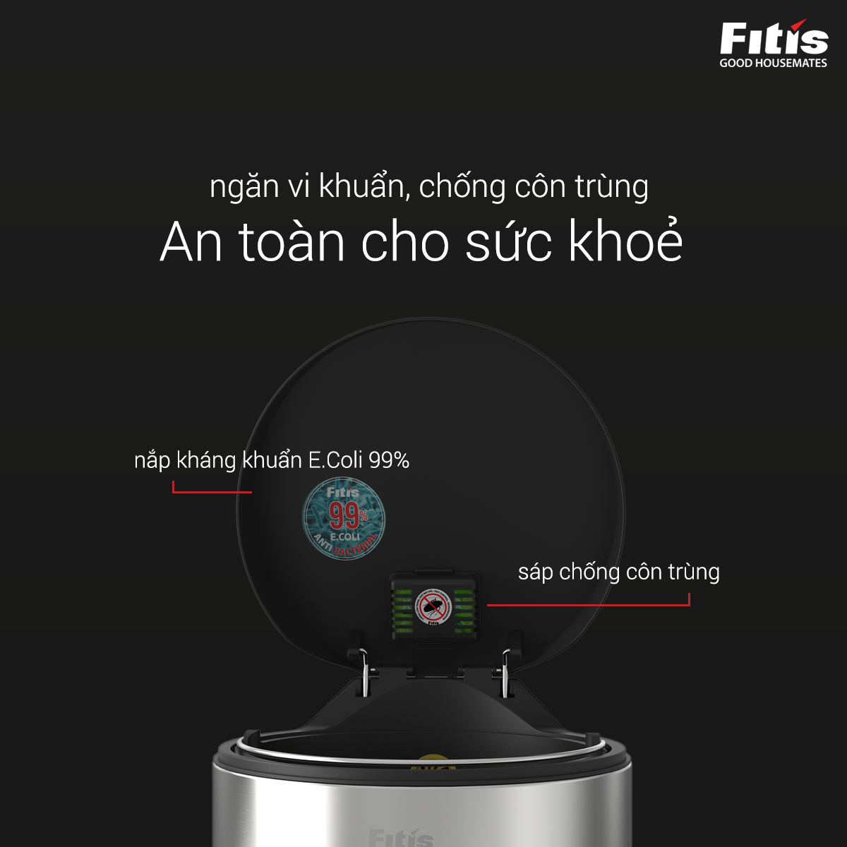 Sáp Khử Mùi Thùng Rác Fitis(Combo 5 viên)
