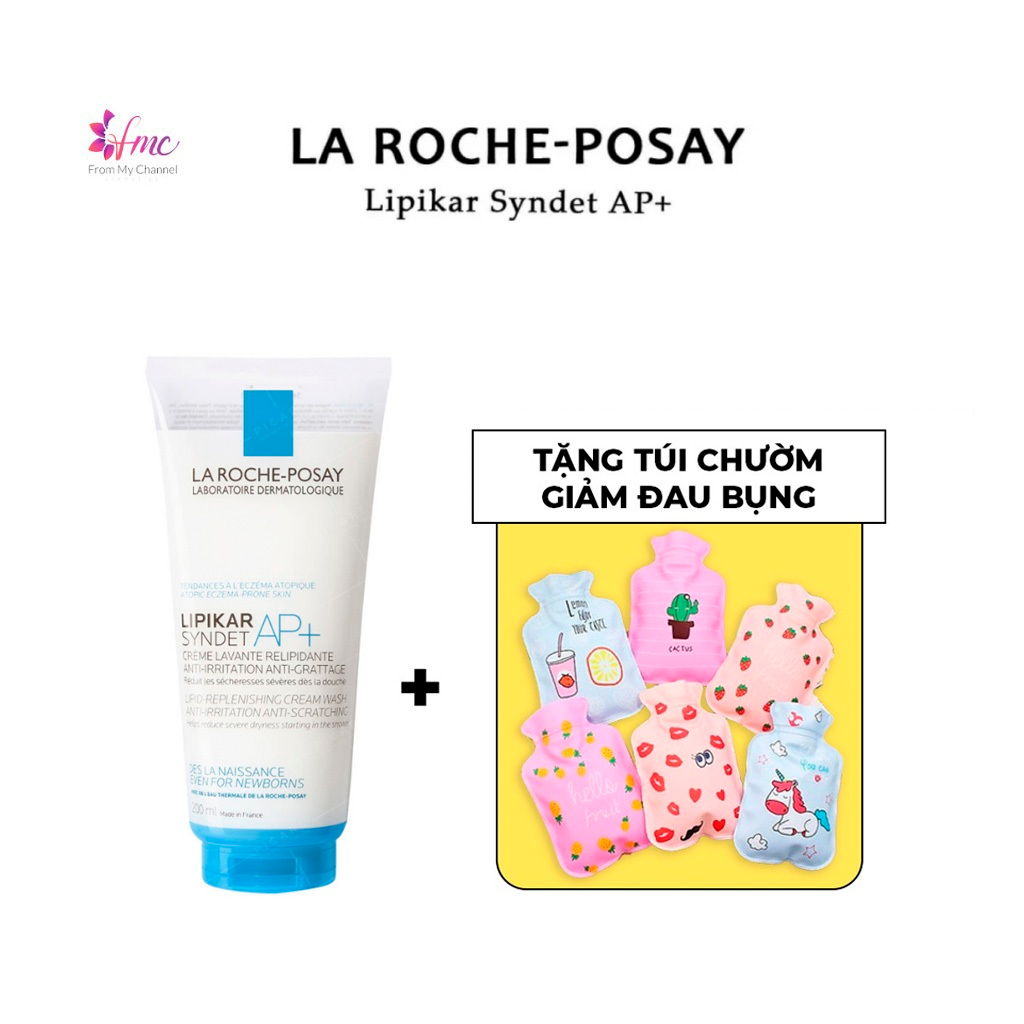 [MUA 1 TẶNG 1] Sữa rửa mặt La Roche Posay Lipikar Syndet AP+ dành cho các làn da siêu nhạy cảm 200ml + Tặng 1 túi chườm giảm đau bụng