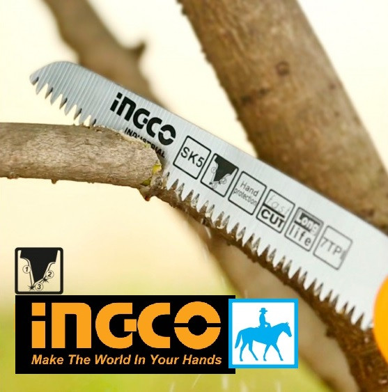 Cưa cắt cành tỉa cây dạng xếp 7inch 180mm thép sk5 folding saw Ingco HFSW1808 - Ingco HFSW1808 sản phẩm đa dạng về mẫu mã kích cỡ chất lượng đảm bảo cam kết hàng nhận được giống với mô tả