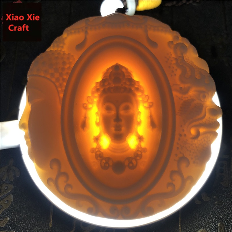 【现货直发】象牙果一念之间车挂件阿弥陀佛吊坠观音佛魔手把件男女项链保平安家居装饰 吉祥物