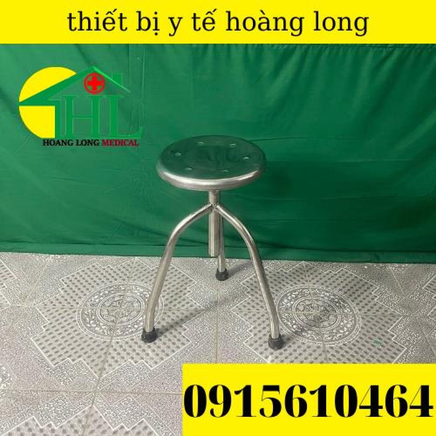 Ghế xoay inox 4 chân dùng trong y tế phòng thí nghiệm