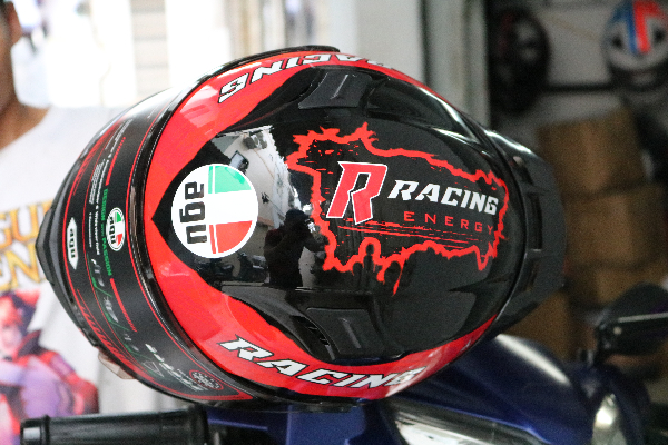 Nóm Fullface AGU racing đỏ kèm túi rút