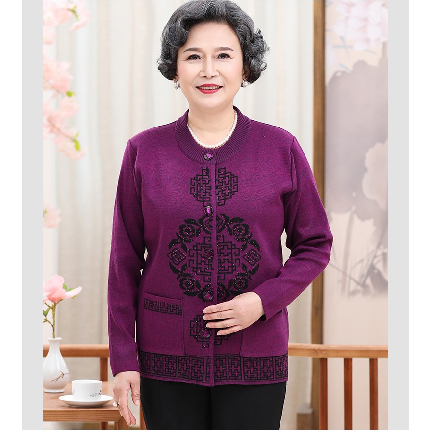 Áo len cho người già, len vuong