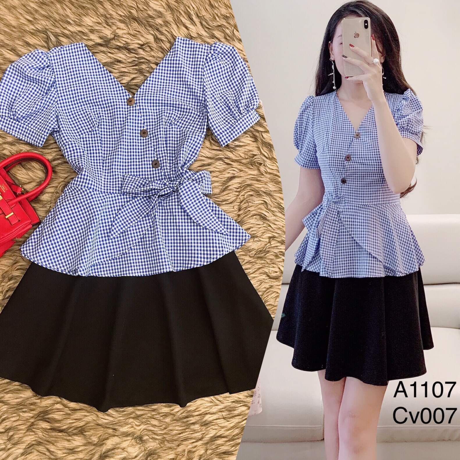 ÁO CỔ V NƠ EO HANA