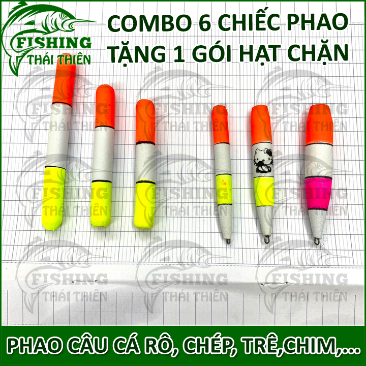 [HCM]Combo 6 phao câu cá bằng mút dùng câu cá rô cá chép cá trê