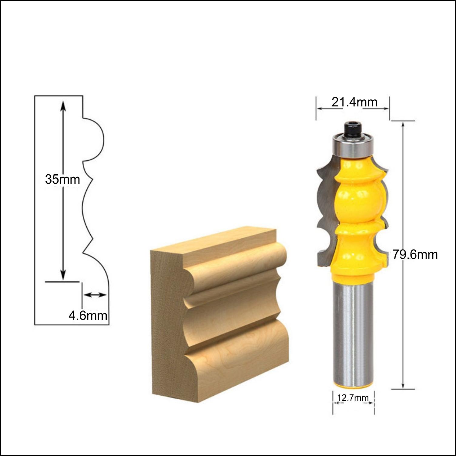 Mũi phay gỗ phay chỉ khung tranh, cạnh tủ, cốt 12.7mm