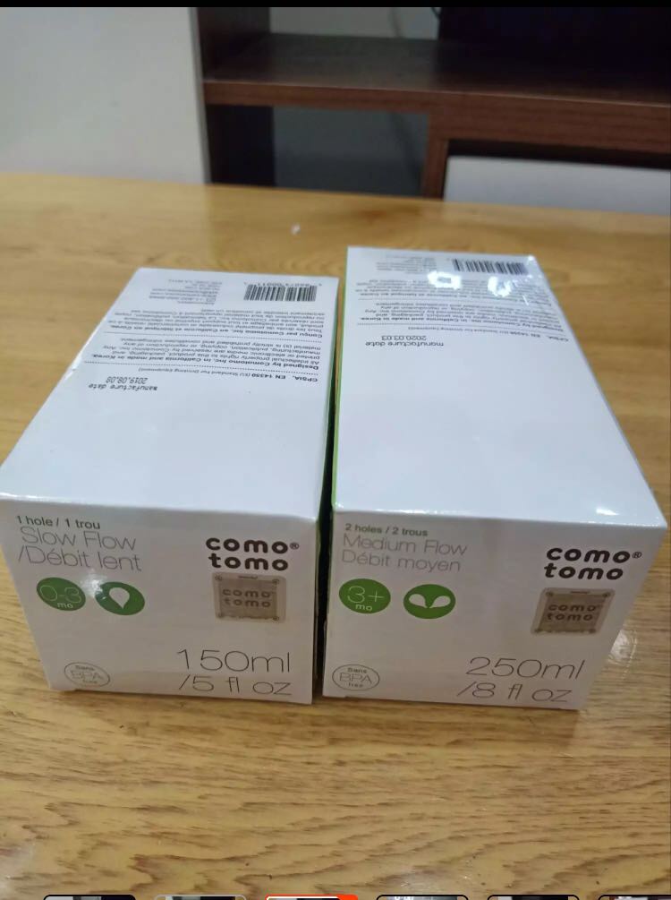 Combo 2 bình sữa comotomo (150ml và 250ml) màu xanh siêu mềm cho bé