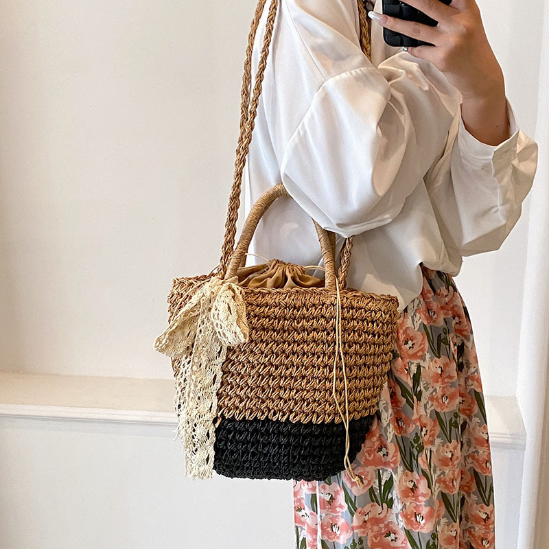 Túi cói thắt nơ vintage