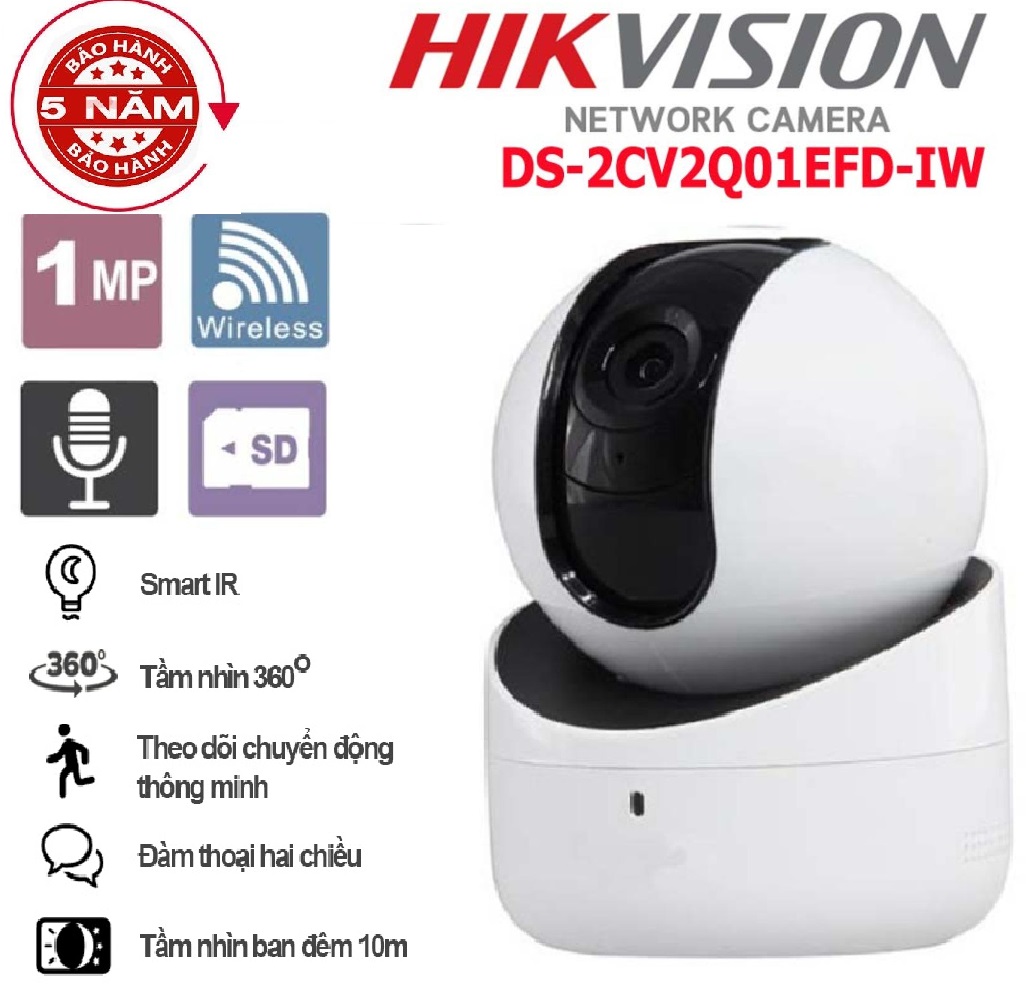 Camera IP Wifi Hikvision DS-2CV2Q01EFD-IW Đàm Thoại 2 Chiều
