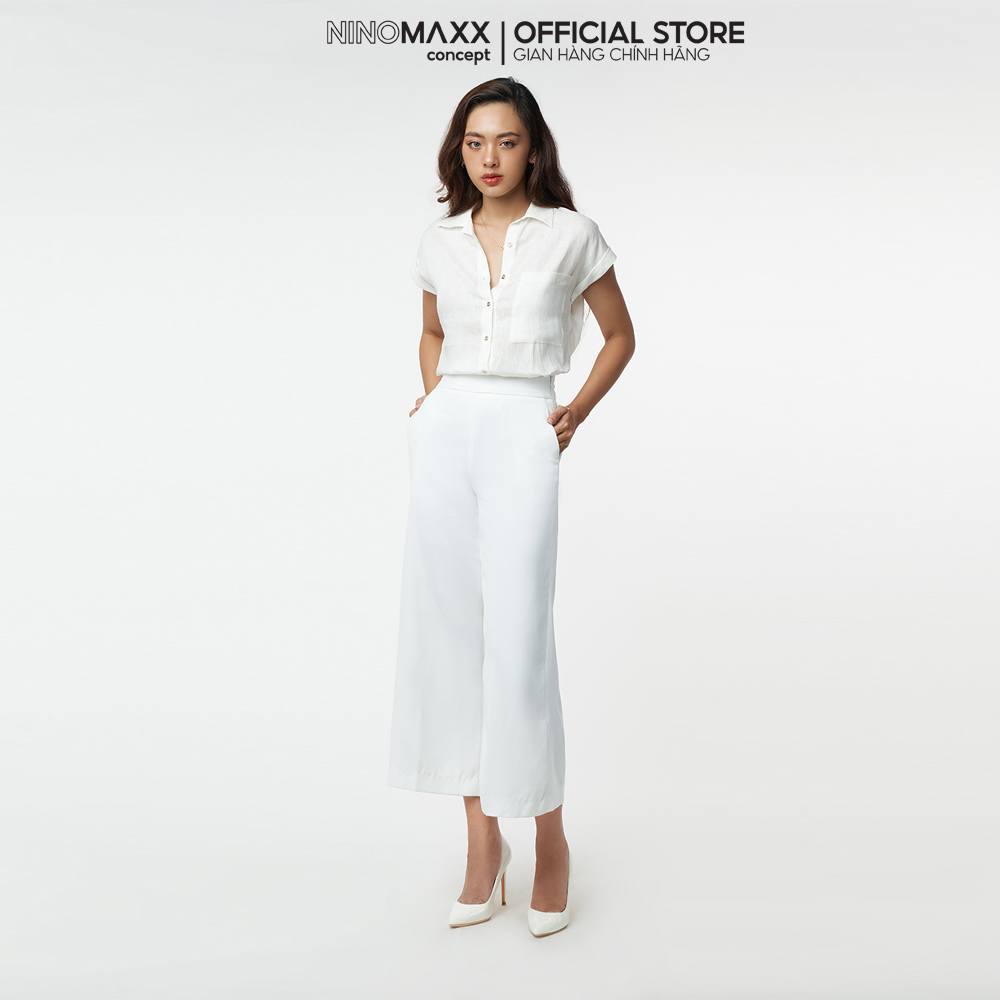 N&M Áo sơ mi Linen Nữ tay ngắn 2203019