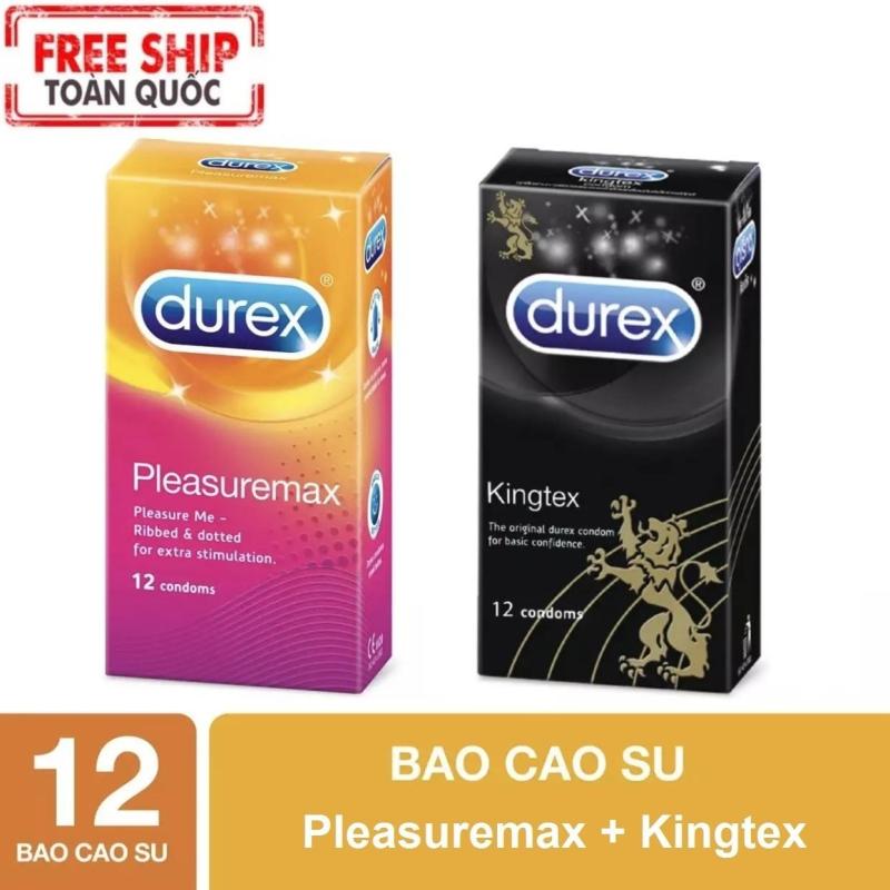 [MUA 01 TẶNG 01] BCS Durex Pleasuremax gân gai + Durex Kingtex size cỡ nhỏ [che tên sản phẩm] cao cấp