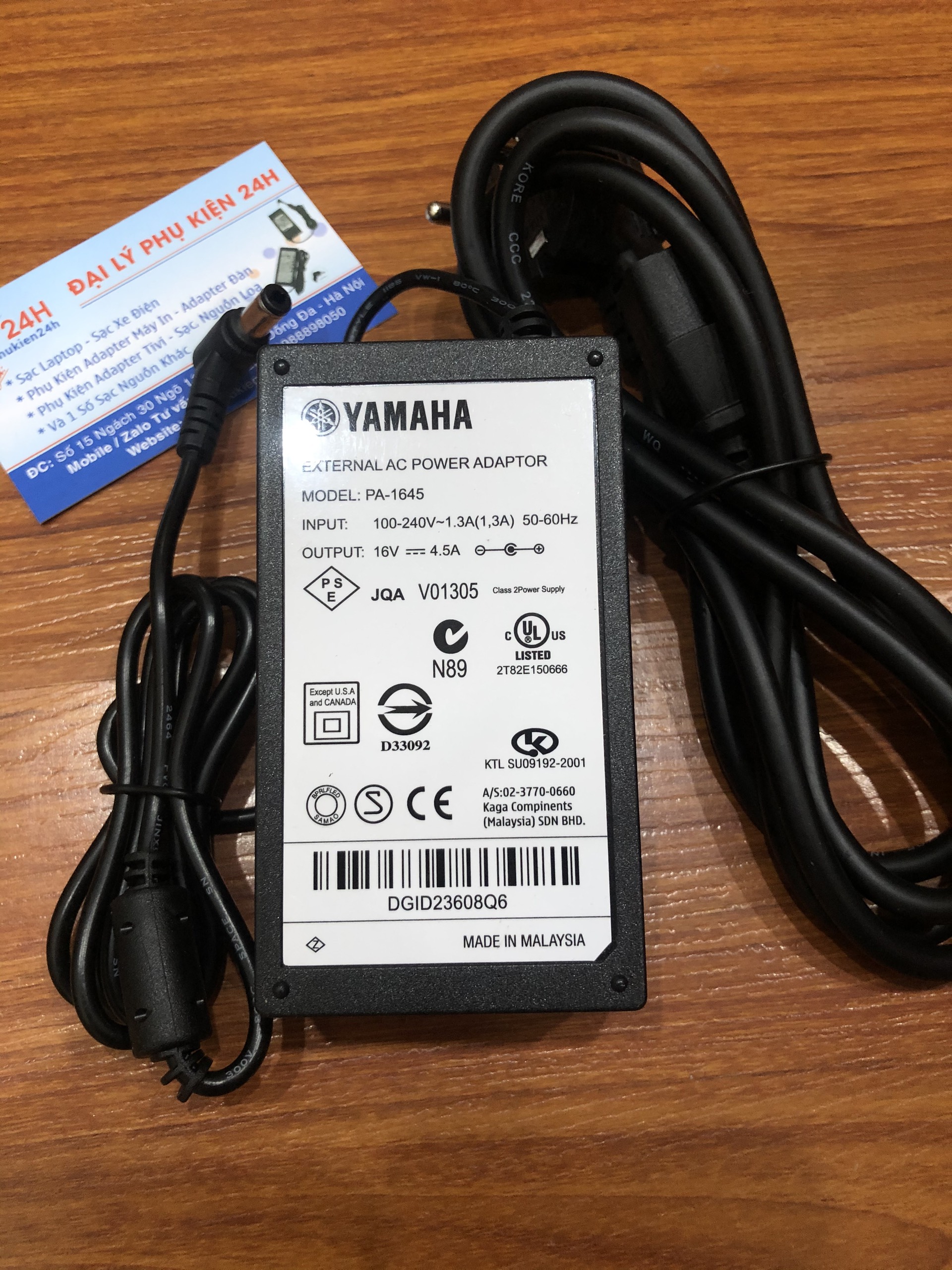 DC 16v 4.5a (adapter nguồn cho đàn yamaha PSR-S650)