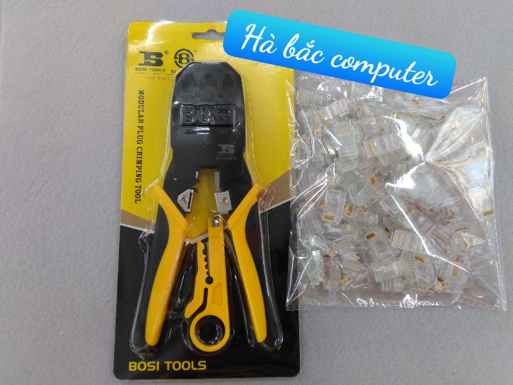 COMBO KÌM BẤM MẠNG BOSI + 100 HẠT MẠNG