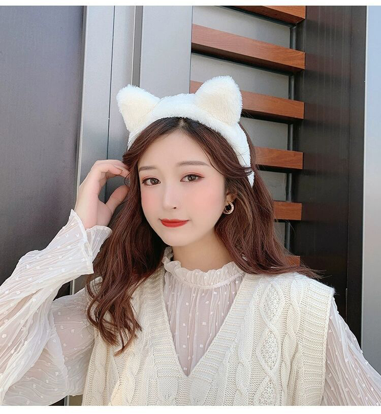 Băng Đô Bờm Tai Mèo Cài Tóc Nữ Sang Trọng