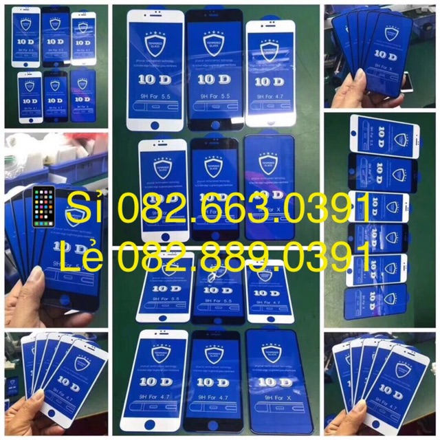 [HCM]Dán Kính cường lực Iphone Full màn hình 10D - 6/6plus/7/7Plus