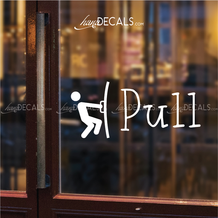 Sticker decal push-pull & Pull-push. Decoration glass door stickers (lettering cutting computerized)-hanadecals