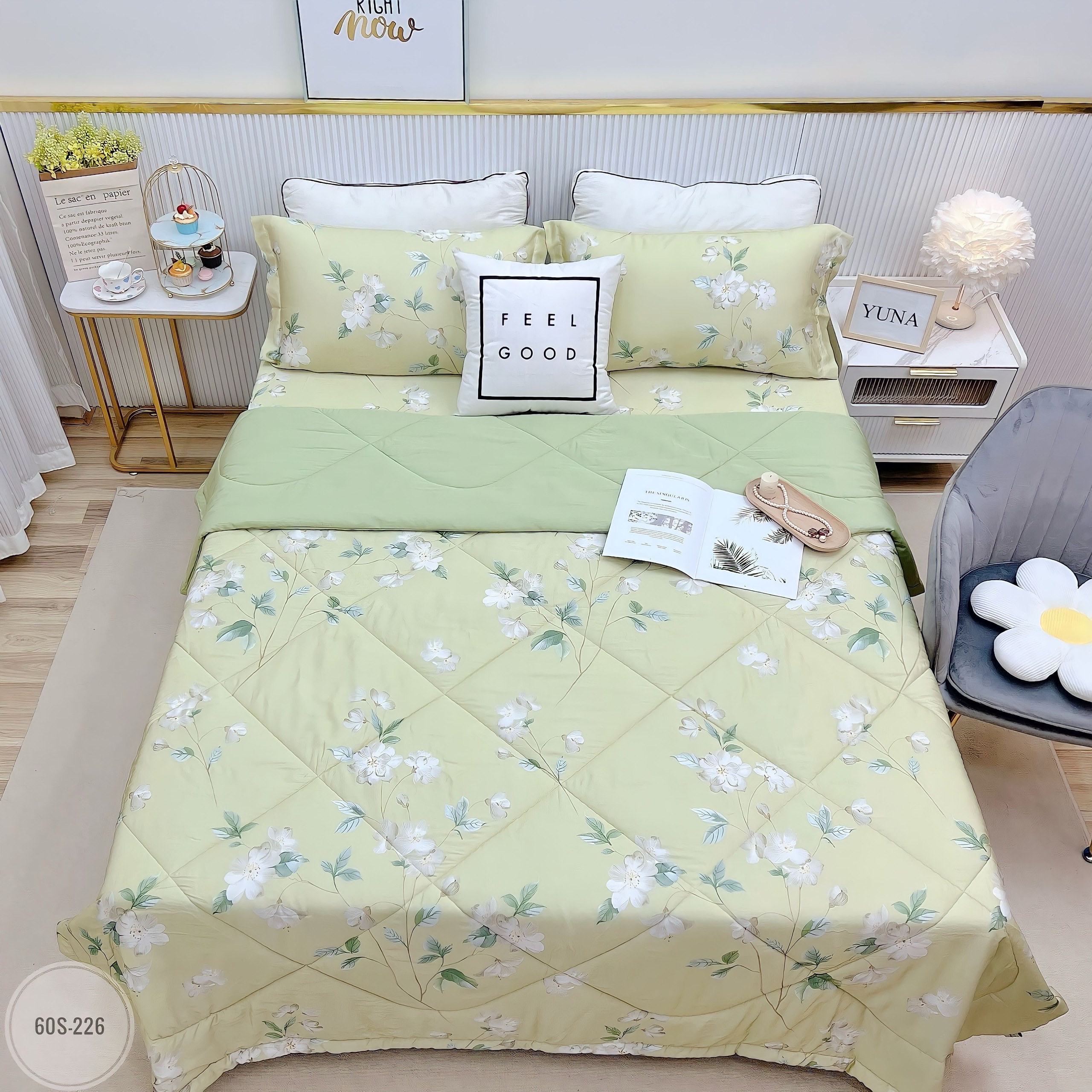 1.Bộ chăn ga gối LỤA TENCEL 60S ( ảnh shop tự chụp )