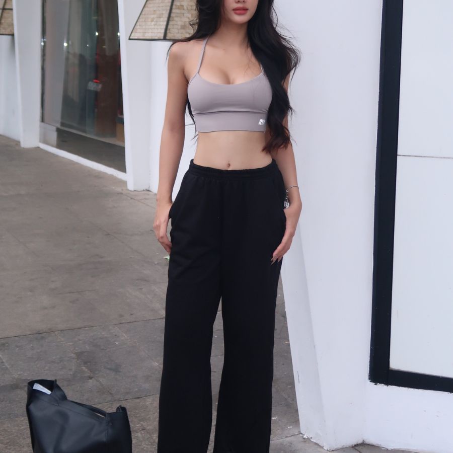 Quần nữ ống rộng RYACTIVE - RYA Loose Pant Black