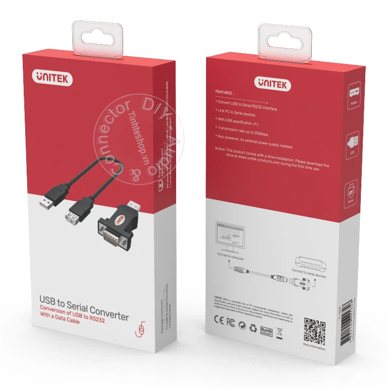 USB sang RS232 DB9 0.5 mét Unitek Y-109 IC PL2303A