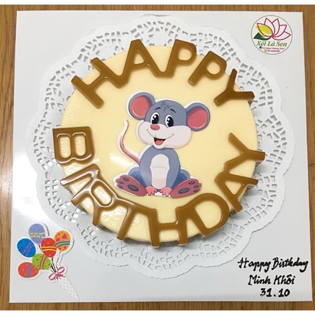 Khuôn silicon chữ happy birthday tròn 20cm