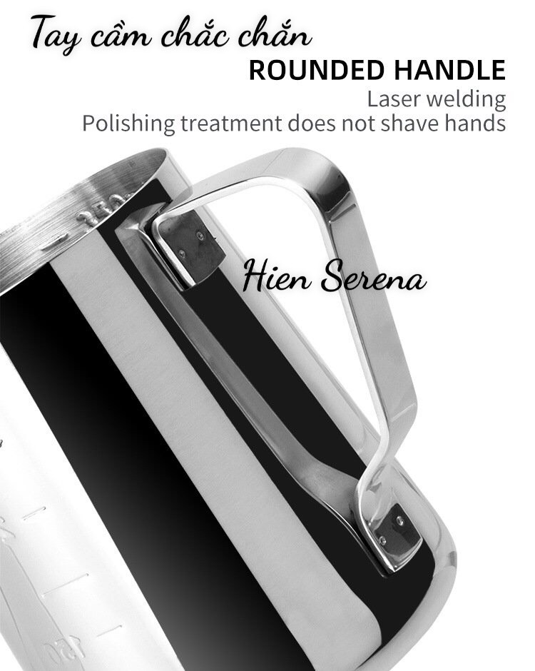 Ca đánh sữa inox (có vạch chia) 350ml - 550ml - 900ml ( inox 304)