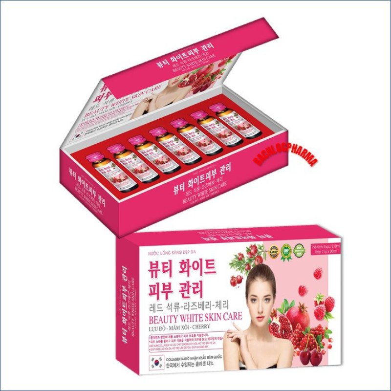 Nước Uống  Trắng Sáng Đẹp Da Beauty White Skin Care Với Thành Phần Collagen Nano Nhập Khẩu Hàn Quốc- Giúp Đẹp Da,Mờ Nám, Cân Bằng Nội Tiết Tố nhập khẩu
