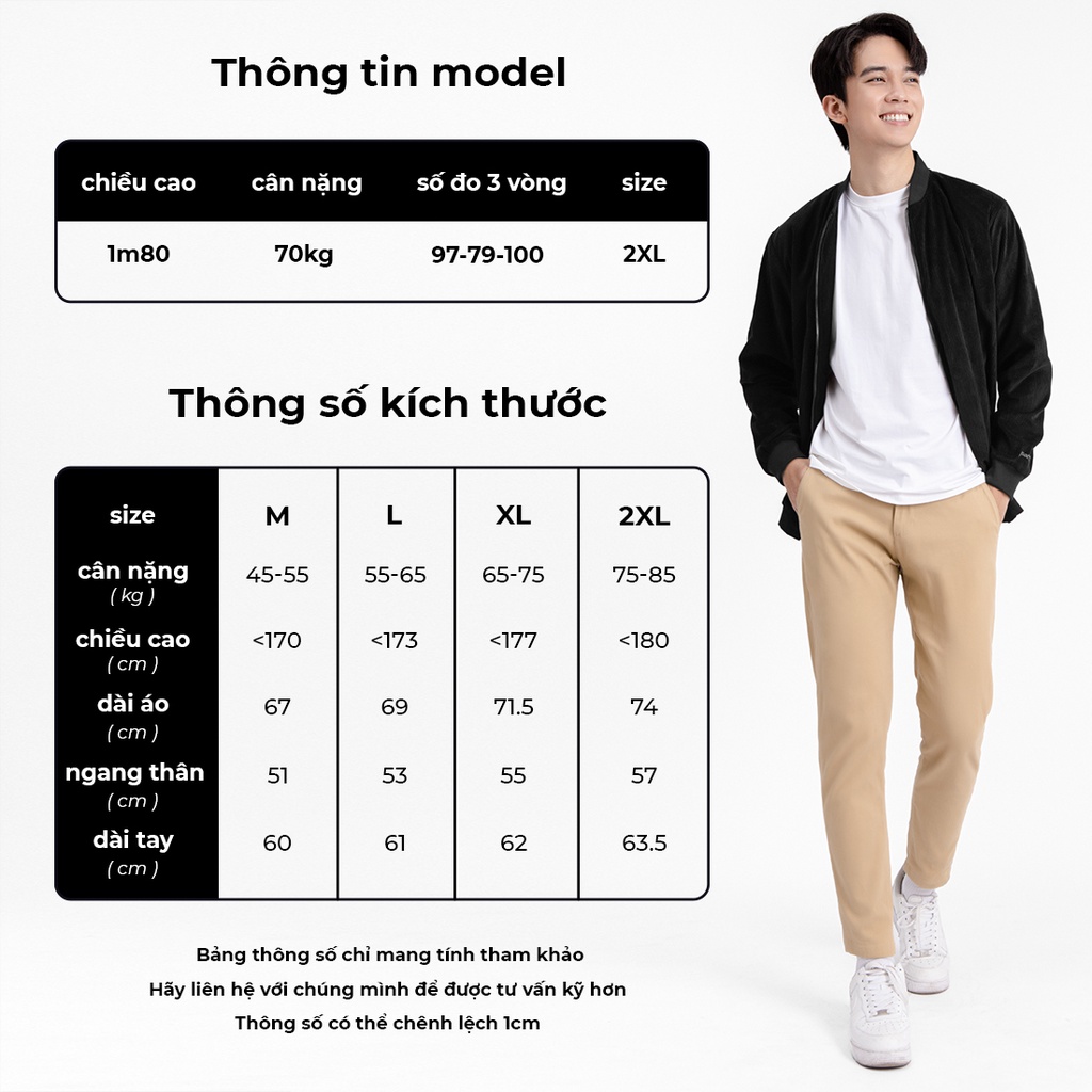 Áo khoác bomber nhung tăm PATTERN PK006