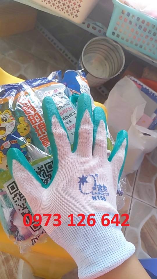 Găng tay bảo hộ lao động cao cấp phủ cao su latex #158