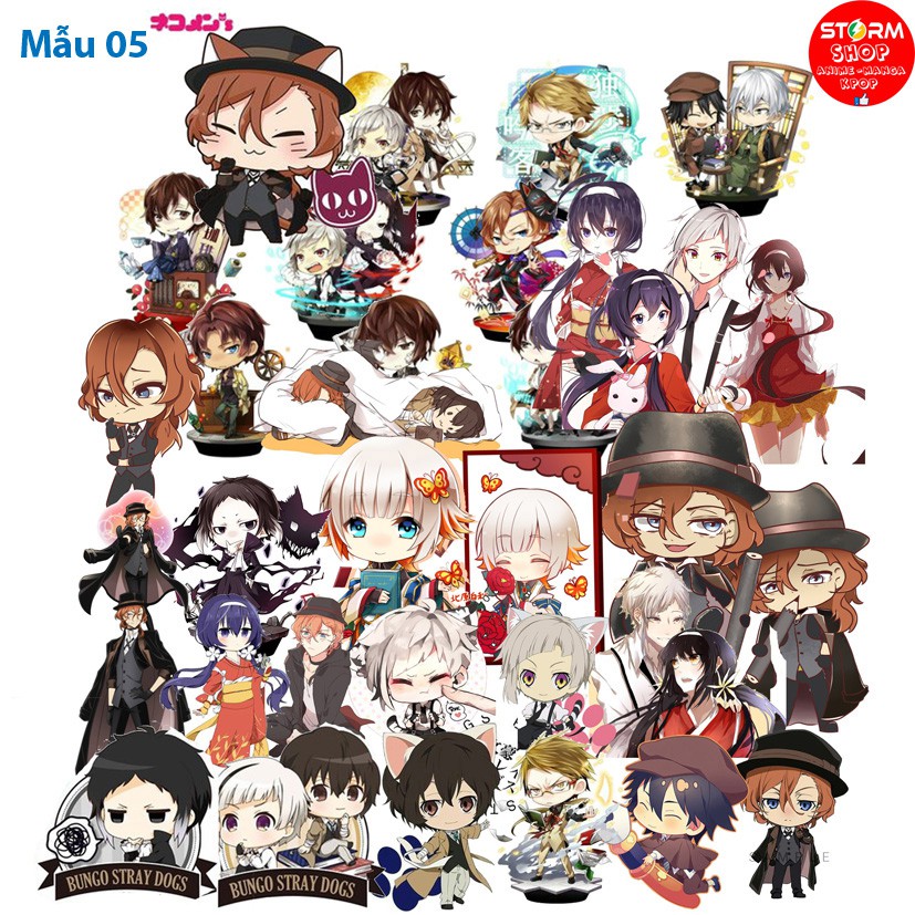 Bộ sticker anime Bungou Stray Dogs ( Nhiều mẫu)