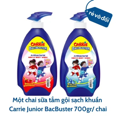 [HCM]Sữa tắm gội sạch khuẩn Carrie Junior BacBuster 700g - Hàng công ty