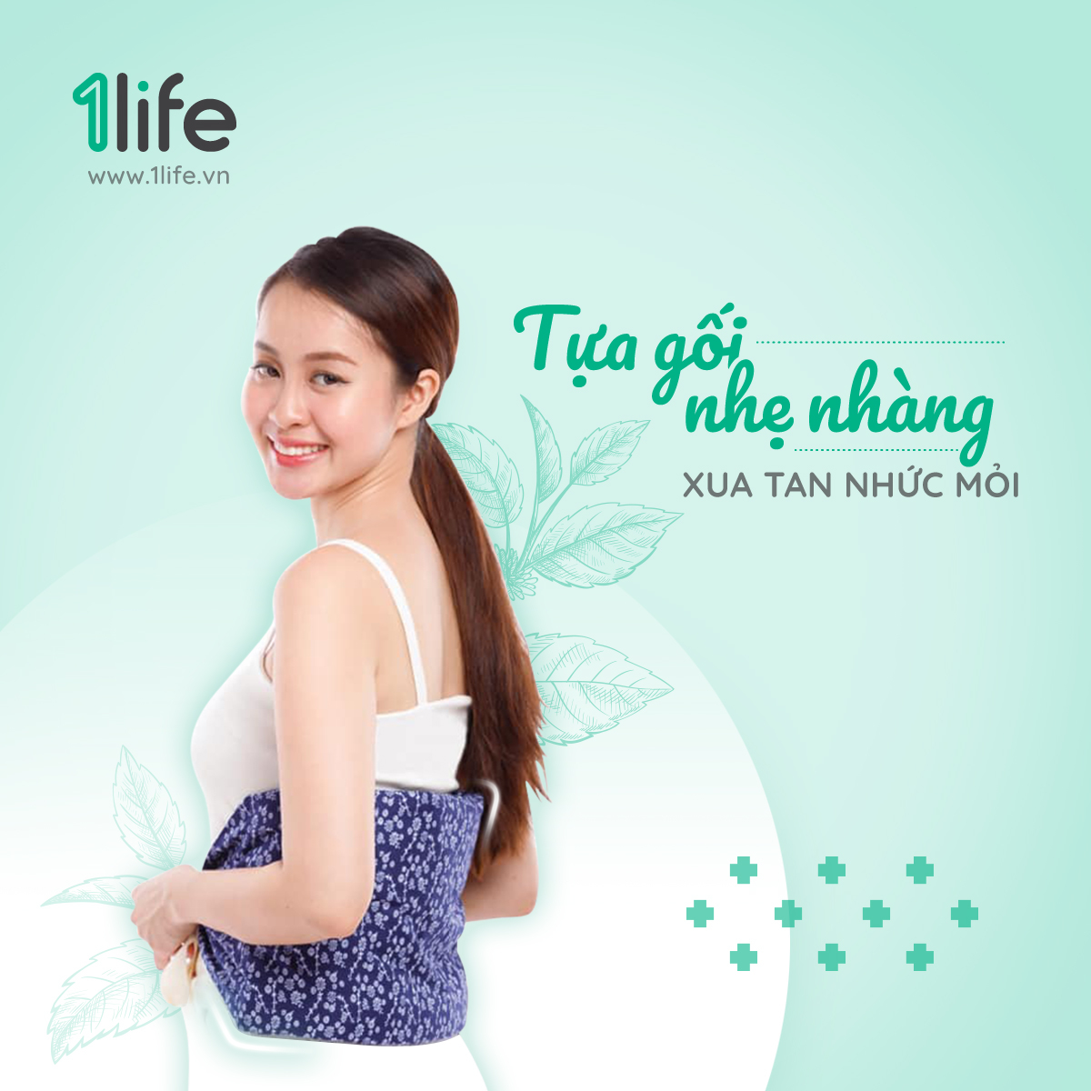 Gối Thảo Mộc Chườm Lưng/Bụng 1LIFE Herbal Pack For Back/Belly