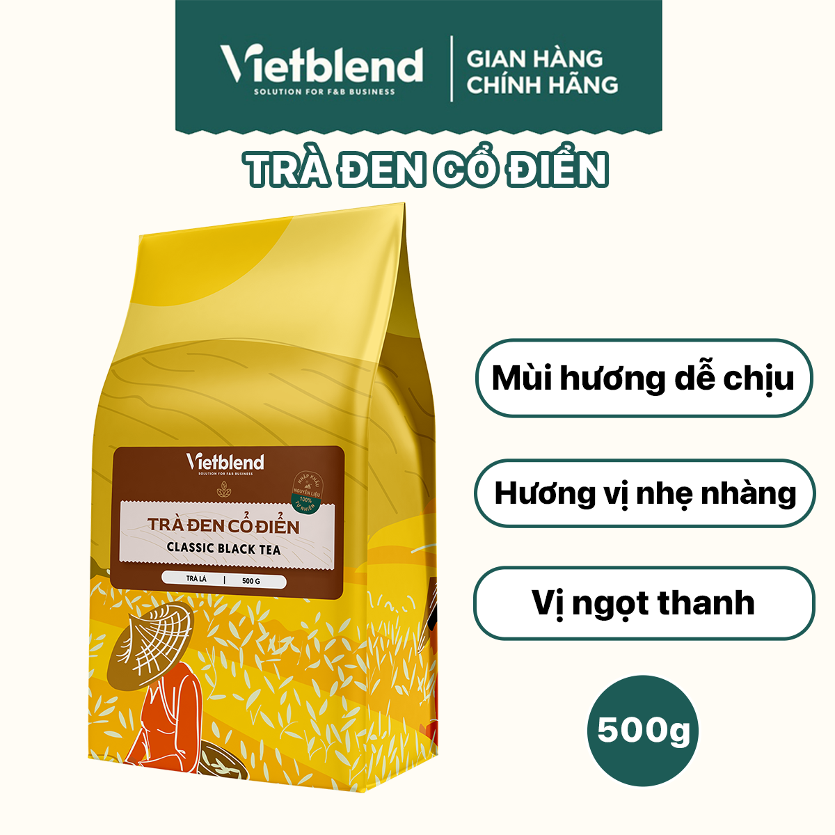 Trà Đen Cổ Điển VIETBLEND Túi 500g