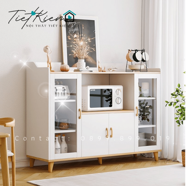 Tủ bếp đẹp để lò vi sóng TVS99099
