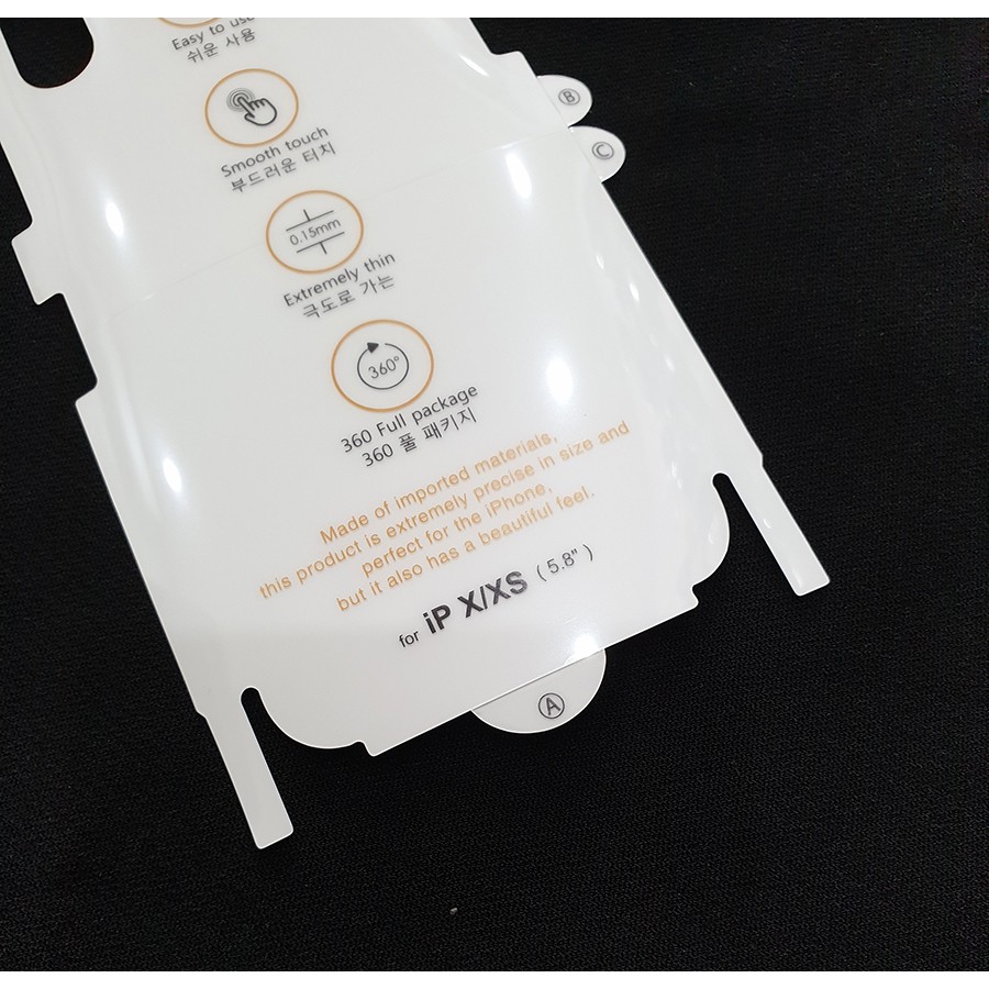 Bộ miếng dán chống trầy xước 2 mặt  iPhone X iPhone XS