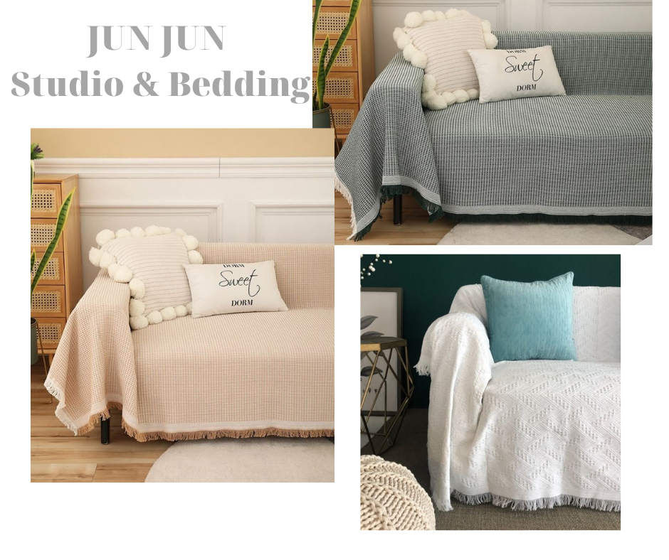 TH Phủ sofa/Thảm trải sofa/thảm trải sàn vải Sợi Cotton & Lanh Morandi