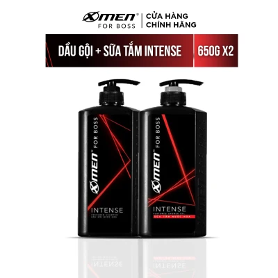 Combo Dầu gội nước hoa X-Men for Boss Intense 650g + Sữa tắm nước hoa X-Men for Boss Intense 650g