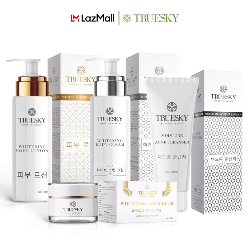 Bộ Truesky VIP03 gồm 1 ủ trắng body 100ml & 1 dưỡng trắng body 100ml & 1 dưỡng trắng da mặt 10g & 1 sữa rửa mặt 60ml nhập khẩu