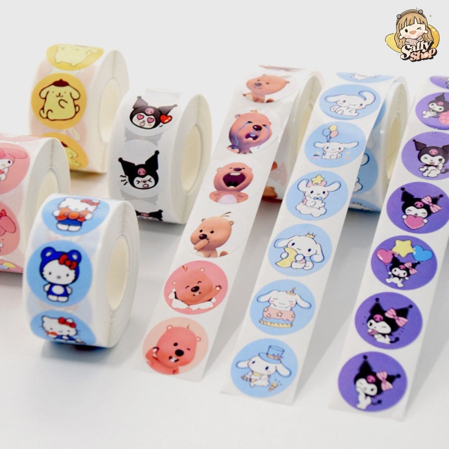 Cuôn 500 Miếng Dán Sticker Dễ Thương, Cute-The Sally Shop