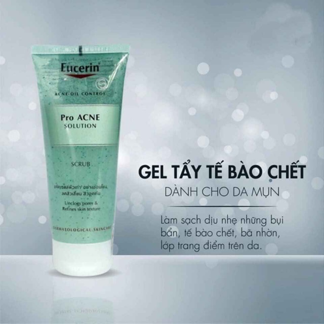 [HCM]Gel Tẩy Da Chết Da Mụn Eucerin Pro ACNE Solution Scrub(100ml)