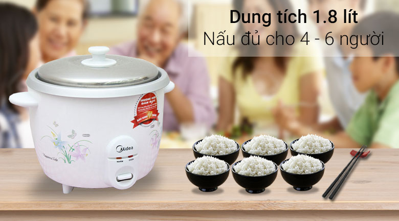 Nồi cơm điện Midea nắp đậy 1,8 lít MR-GM18SA