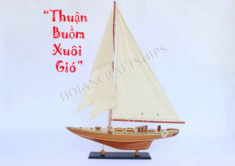 Mô hình thuyền gỗ PHONG THỦY Shamrock 50cm